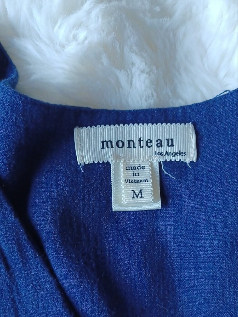 Monteau Navy Button-Front Ruffle-Sleeve Dress - Picture 4 of 9